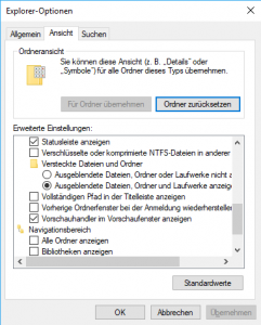 Versteckte Ordner und Dateien in Windows anzeigen lassen