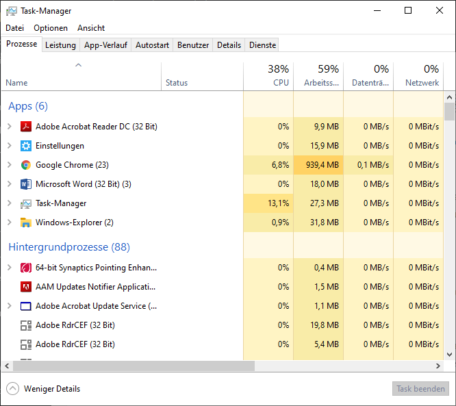 Task-Manager starten / öffnen: Windows 10 / 7 / 8