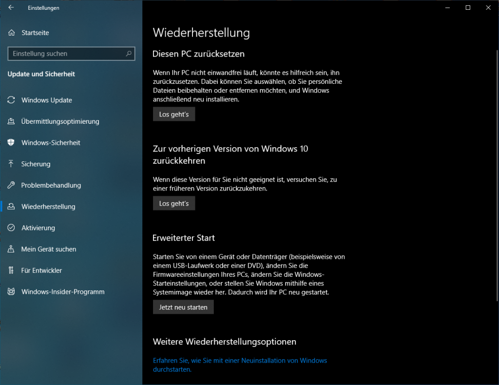 Windows 10: Systemwiederherstellung durchführen - so geht´s