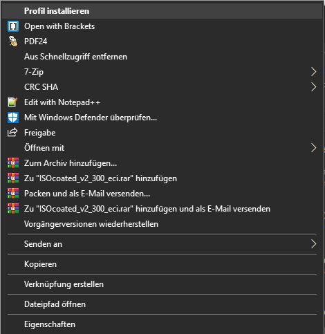 Farbprofil unter Windows 10 installieren