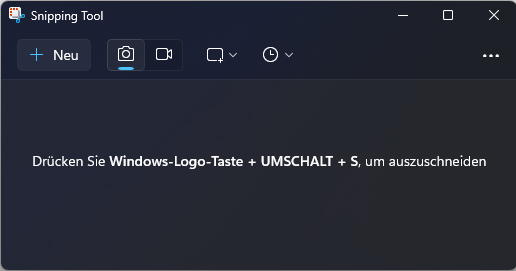 Optik des Snipping Tool unter Windows 11